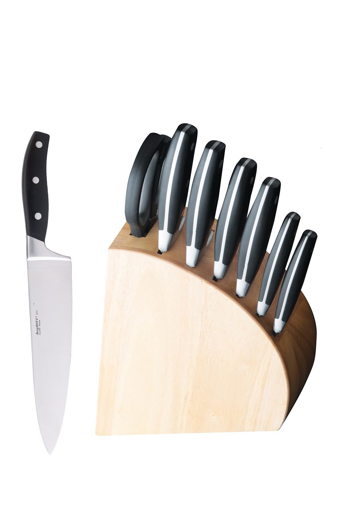 Berghoff Forged 8-piece Knife Block Set In Black/blonde