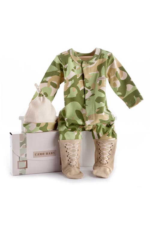 Baby Aspen Big Dreamzzz Camo 2-Piece Cotton Sleeper Gift Set in Green at Nordstrom, Size 0-6M