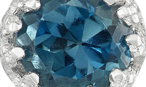 Fzn Semiprecious Stone Crown Stud Earrings In London Blue Topaz