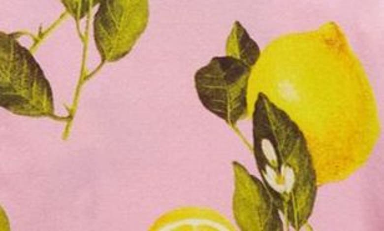 Shop L Agence L'agence Dani Lemon Print Silk Blouse In Cotton Candy Multi Lemon