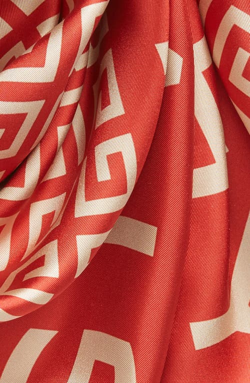 Shop Givenchy 4g Monogram Silk Twill Square Scarf In 30-vermillon/beige Pink