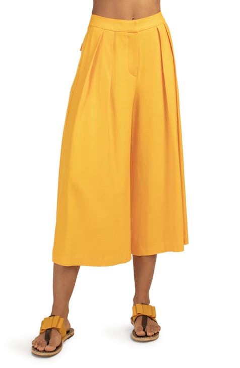 Women's Yellow Capris & Cropped Pants
