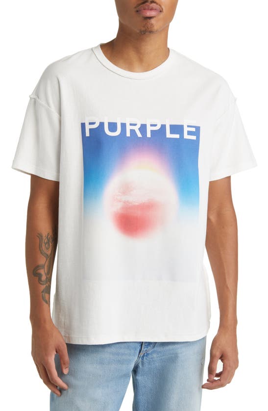 Purple Brand Textured Inside Out Graphic Tee In White