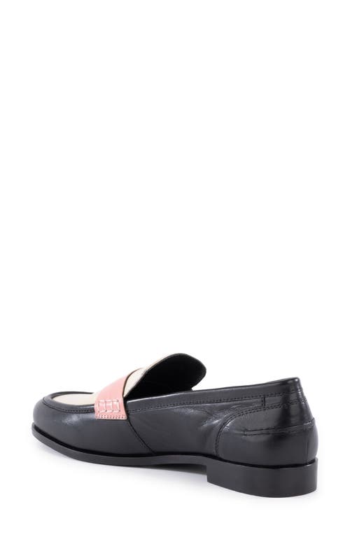 Shop Seychelles Sooner Or Later Loafer In Black/pink Leather