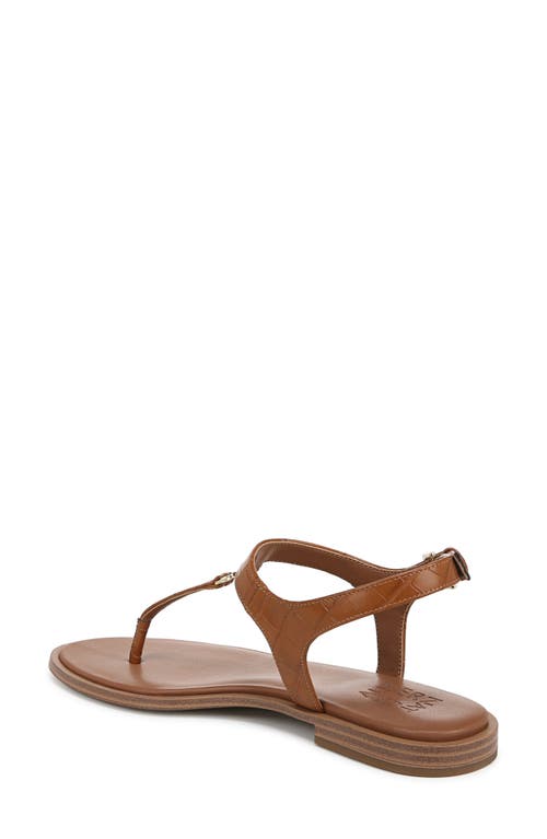 Naturalizer Lizzi T-strap Flat Sandals In English Tea Croco
