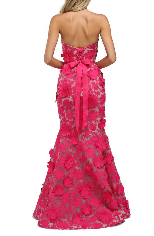 Shop Helsi Jessica Floral Strapless Mermaid Gown In Garden Pink