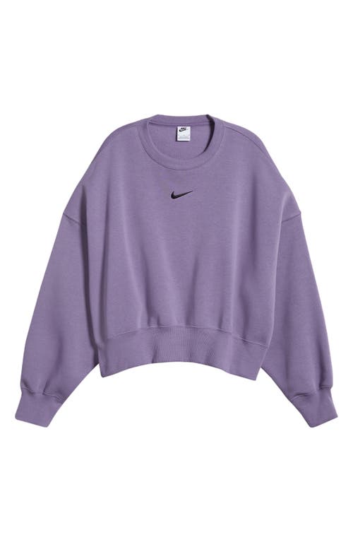 Shop Nike Phoenix Fleece Crewneck Sweatshirt In Daybreak/black