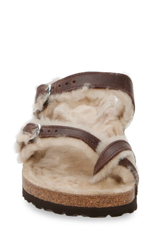 Shop Birkenstock Arizona Slide Sandal With Genuine Shearling In Taupe