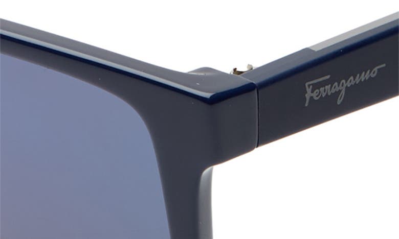 Shop Ferragamo 57mm Square Sunglasses In Blue/grey