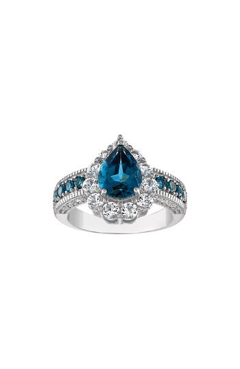 Fzn Cz & London Blue Topaz Ring