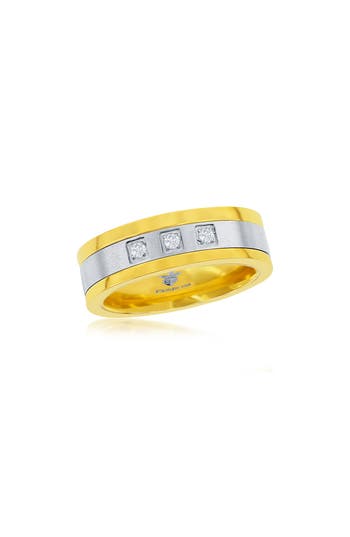 Shop Blackjack Cubic Zirconia Band Ring In Gold/silver