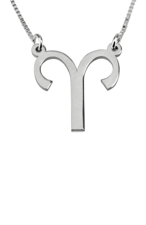 Zodiac Pendant Necklace in Sterling Silver - Aries