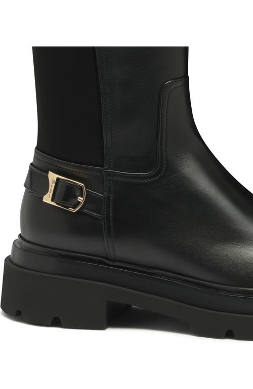 Santoni Erin Black Lugsole Boot In Black