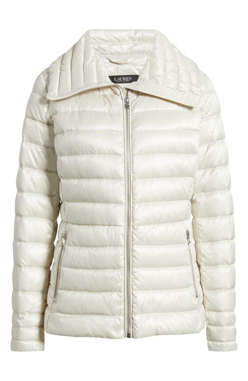 Lauren Ralph Lauren Down Puffer Jacket in Ivory Cream 