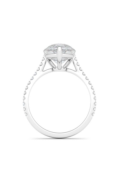 Hautecarat Everyday By Pear Cut & Pavé Lab Created Diamond 18k Gold Ring In 18k White Gold