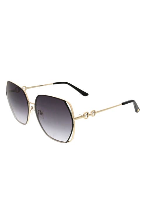 Oscar De La Renta 62mm Butterfly Sunglasses In Gold/black