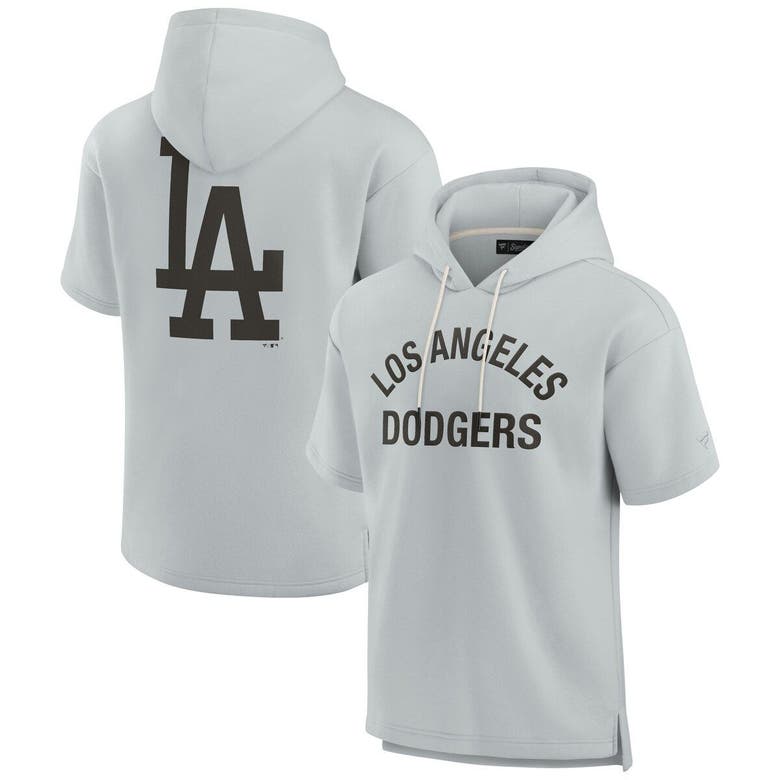 Shop Fanatics Signature Unisex  Gray Los Angeles Dodgers Elements Super Soft Fleece Short Sleeve Pullover