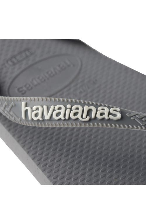 Shop Havaianas 'top Mix' Flip Flop In Steel Grey/grey