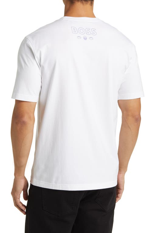 Shop Hugo Boss Boss X Nfl Stretch Cotton Graphic T-shirt In Dallas Cowboys White