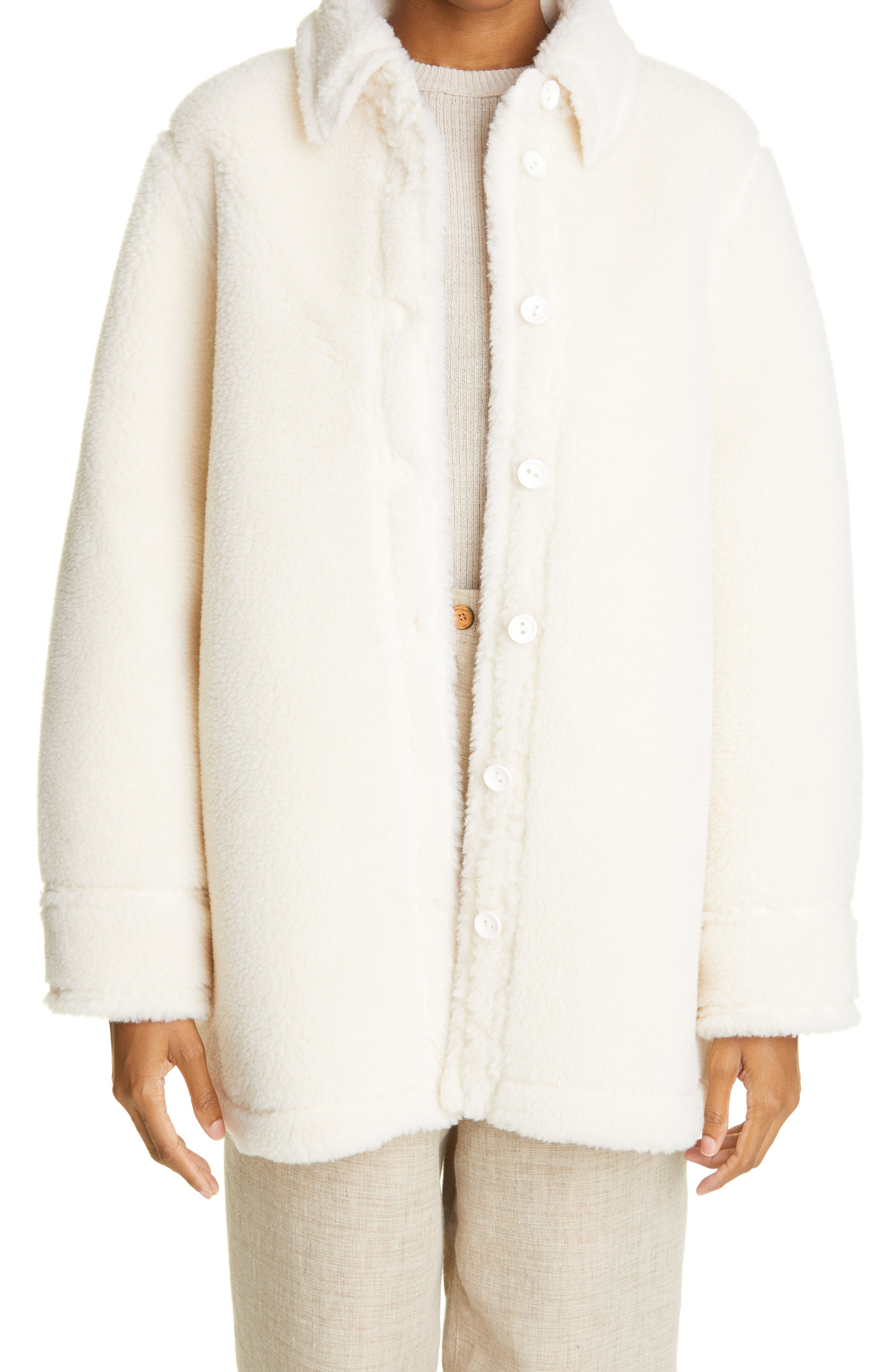 faux shearling shirt