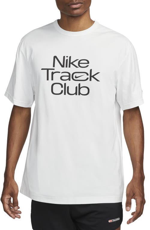 Nike Track Club Dri-FIT T-Shirt in Summit White/Black at Nordstrom, Size Large