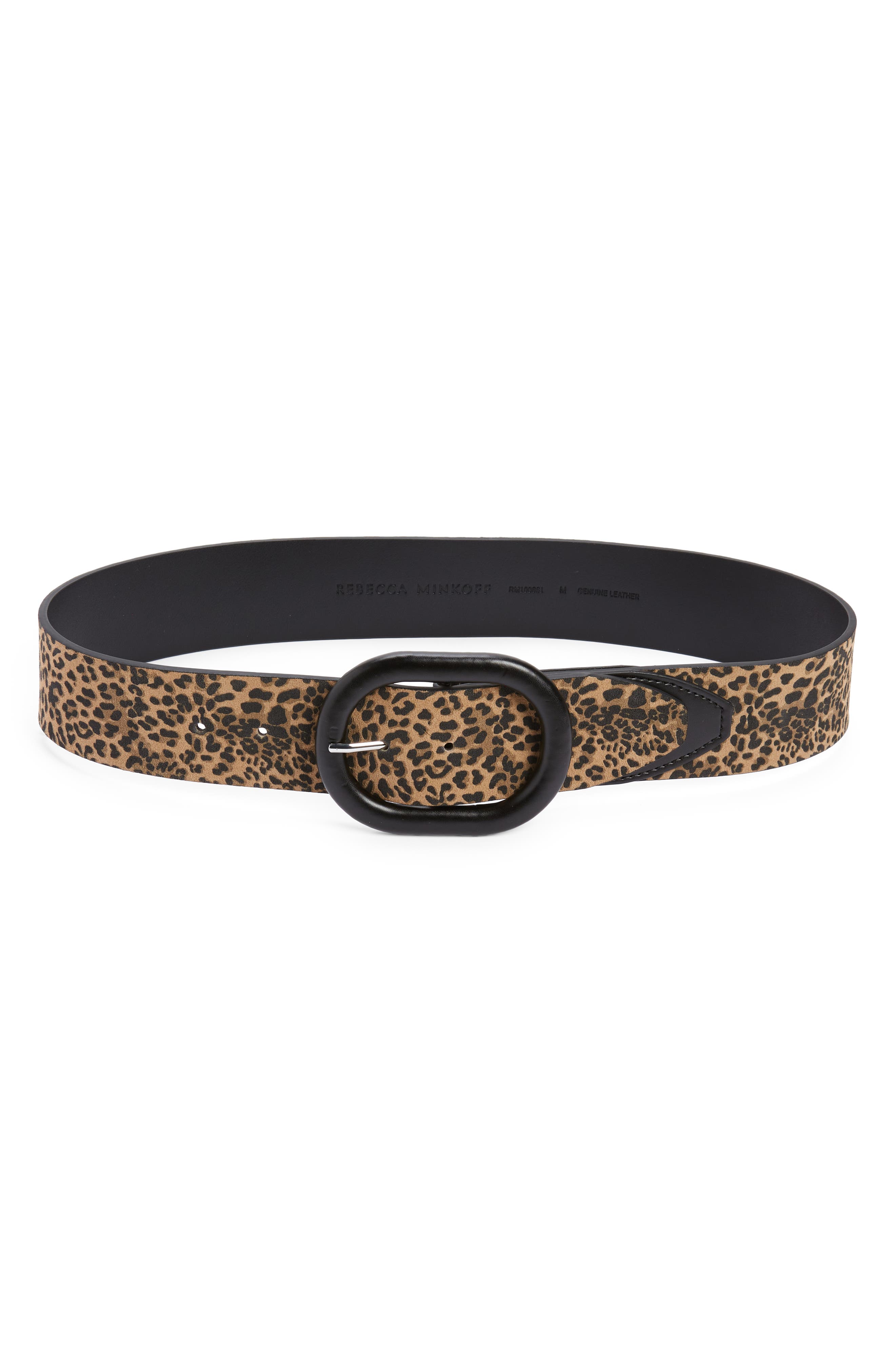 Rebecca Minkoff Micro Cheetah Print Leather Belt at Nordstrom, Size Large