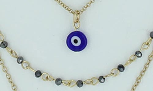 Olivia Welles Riva Chain & Charm Necklaces In Worn Gold/grey