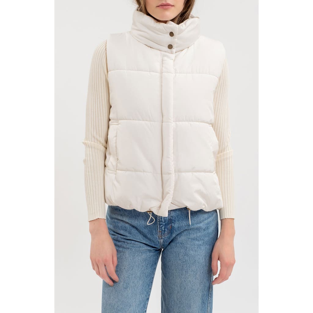 Blu Pepper Quilted Vest In Ivory