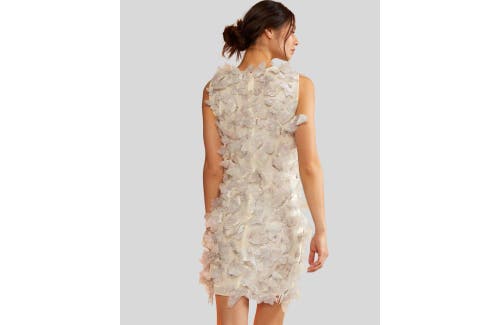 Cynthia Rowley Butterfly Embellished Dress In Neutral