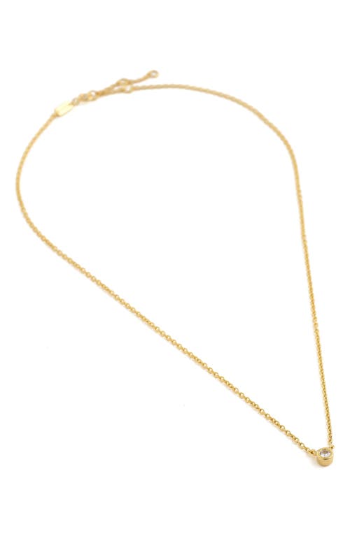 Demi Fine Cubic Zirconia Bezel Pendant Necklace in 14K Gold