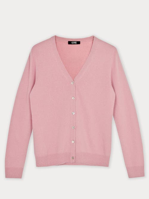 Shop Gobi Cashmere V-neck Cardigan In Orchid Smoke