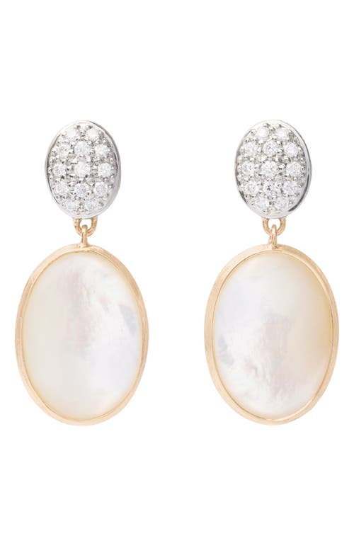 Marco Bicego Siviglia 18k Yellow Gold, Diamond & Mother-of-pearl Drop Earrings In Yl/wh Gold