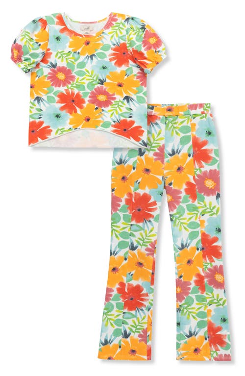 Peek Aren'T You Curious Kids' Floral Knit Top & Pants Set Print at Nordstrom,