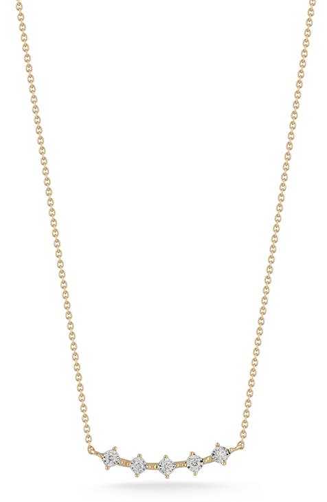 Ava Bea Diamond Curved Bar Pendant Necklace