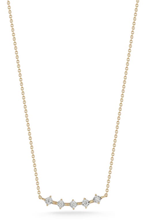 Ava Bea Diamond Curved Bar Pendant Necklace in Yellow Gold