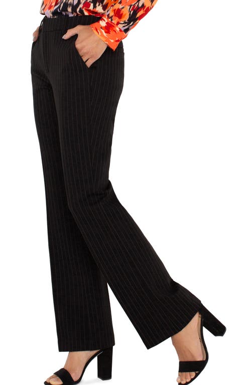 Shop Liverpool Pinstripe Flare Pants In Black/white Pinstripe