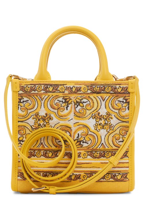 Shop Dolce & Gabbana Dolce&gabbana Mini Dg Daily Giallo Tile Embroidered Canvas Shopper In Hg3ob Azulejos Giallo