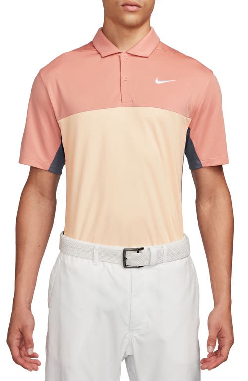 Dri-FIT Victory+ Colorblock Golf Polo in Light Madder Root/Carbon