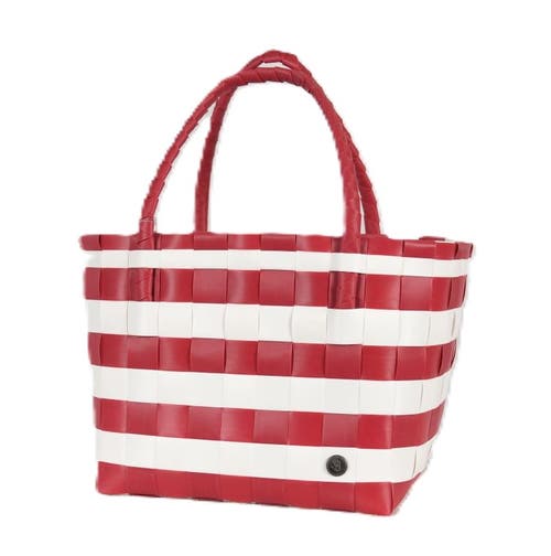 Shop Handed By Paris Spirit Recycled Tote Bags In Crimson/white