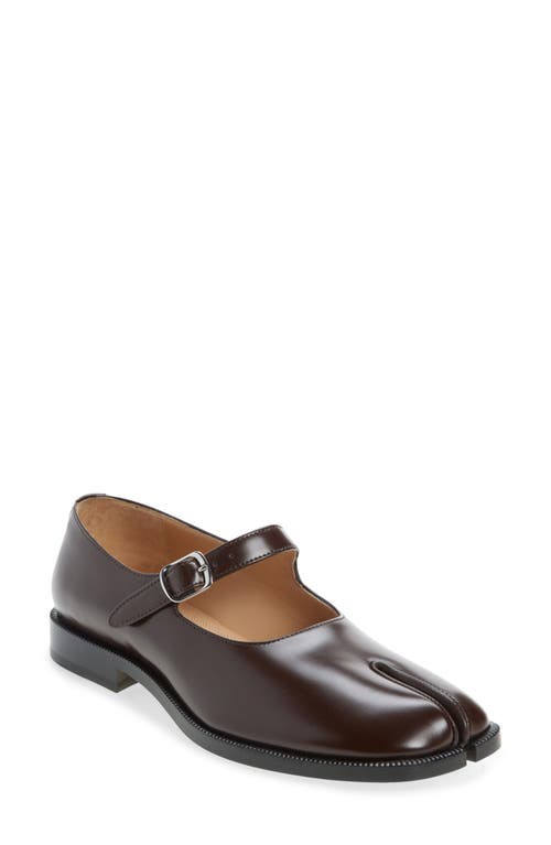 Shop Maison Margiela Tabi Mary Jane Flat In Chic Brown