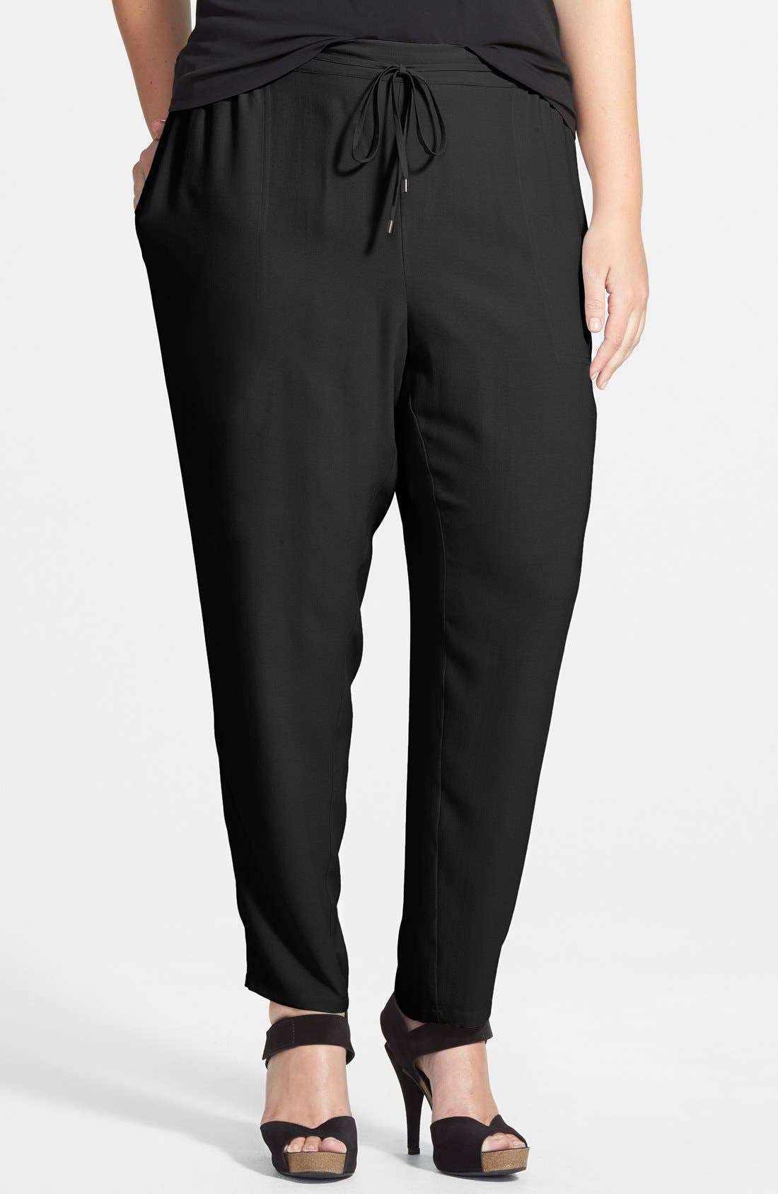 Eileen Fisher Silk Ankle Pants (Plus Size) Nordstrom