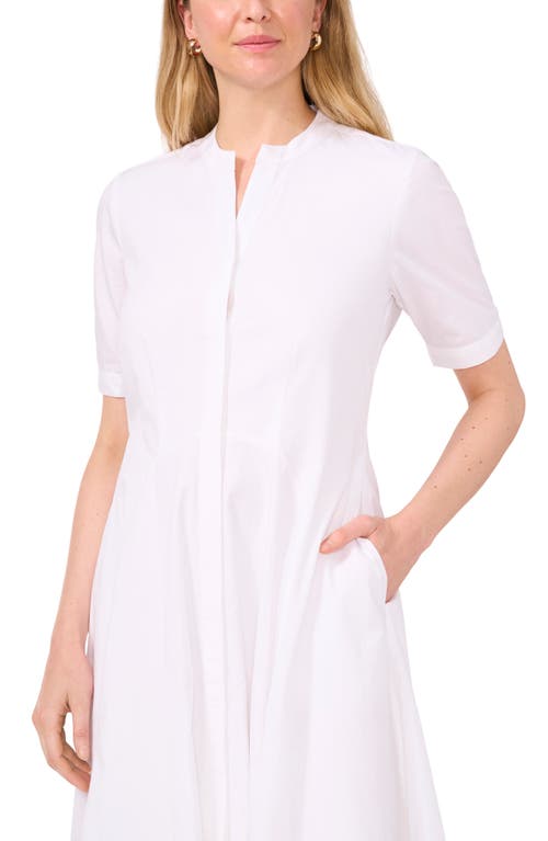 Shop Halogenr Halogen(r) Cotton Poplin Button-up Midi Dress In Bright White