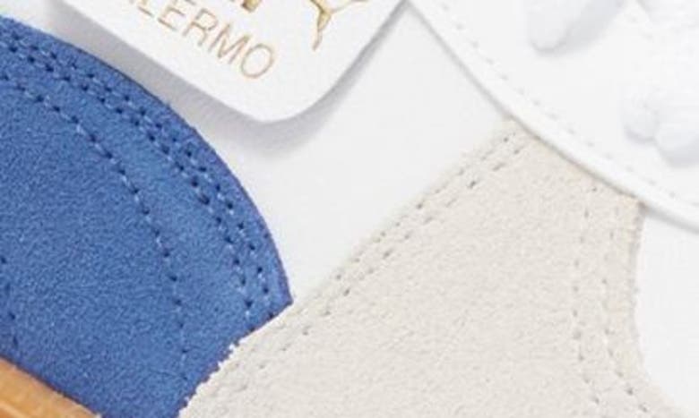 Shop Puma Palermo Leather Sneaker In  White-vapor Gray-royal
