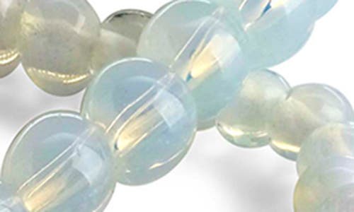 Sterling Forever Stone 2-pack Beaded Stretch Bracelets In Opalite