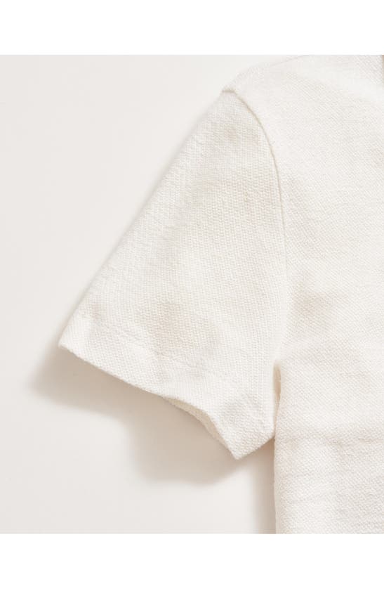 Billy Reid Hemp & Cotton Knit Polo In White