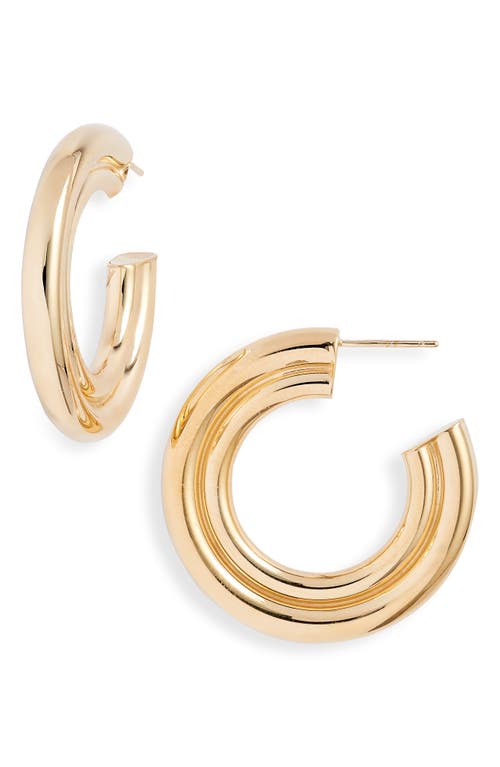 Jennifer Zeuner Jude Hoop Earrings in 14K Yellow Gold Plated Silver