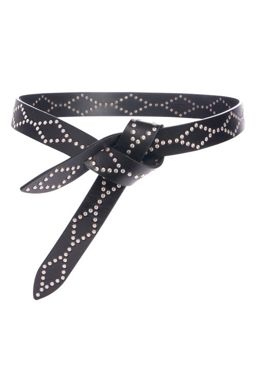 Isabel Marant Sunshine Studded Leather Belt In Black/silver