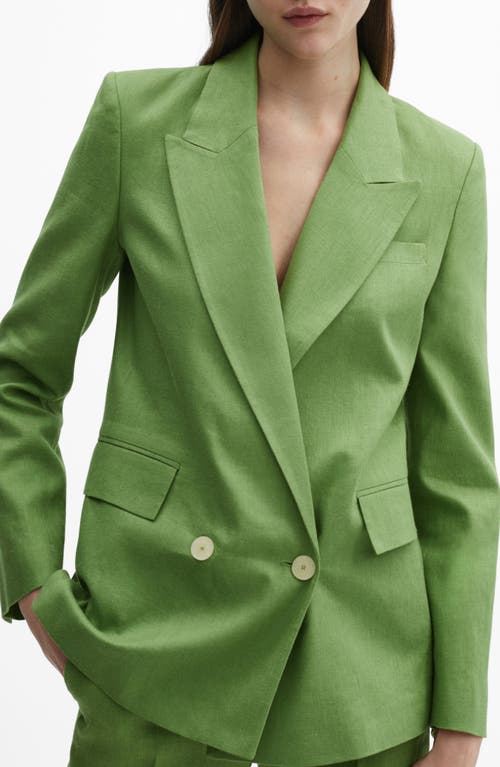 Margo Linen Blazer in Green