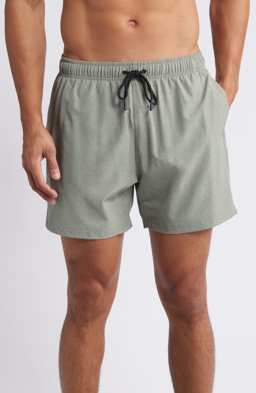 Stretch REPREVE Recycled Polyester Swim Trunks in Green