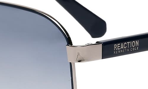 Shop Kenneth Cole 59mm Pilot Sunglasses In Shiny Gunmetal/smoke